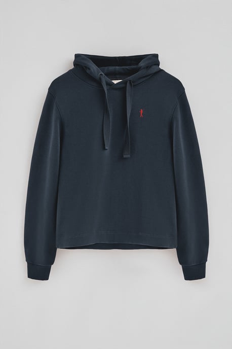 Sweatshirt marineblau mit Kapuze und Rigby Go Logo - Image 5
