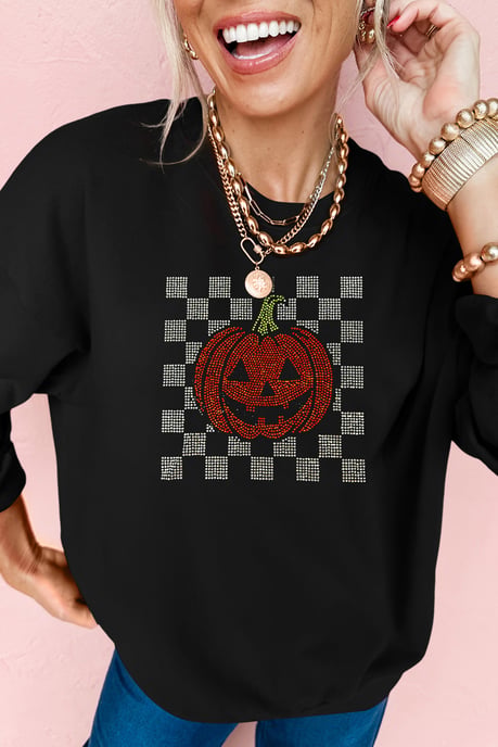 Rhinestone Kürbis Sweatshirt - Image 6