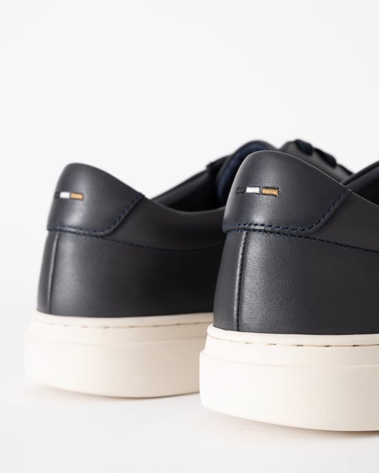 Herren Lässige Leder Sneaker in Dunkelblau - Image 4
