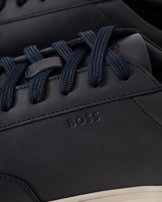 Herren Lässige Leder Sneaker in Dunkelblau - Image 5