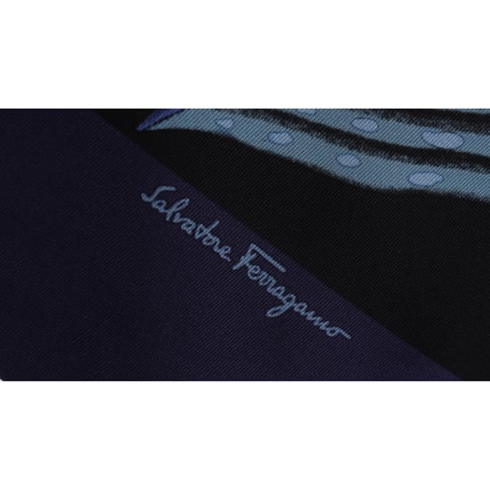 Ferragamo Bedrucktes Mini-Bandeau aus blauer Seide - Image 3