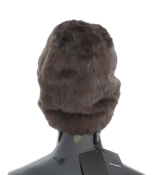 Dolce & Gabbana Luxuriöse Braune Marderfell Damenmütze - Image 3