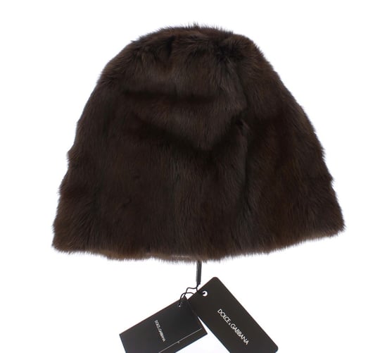Dolce & Gabbana Luxuriöse Braune Marderfell Damenmütze - Image 4
