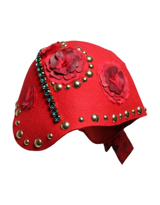 Rote Kristallgold-Rosenbrosche verziertes Hut - Image 3