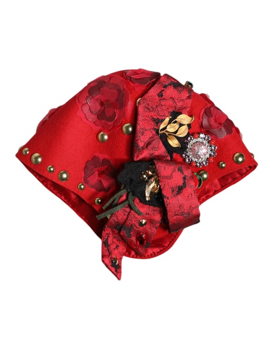 Rote Kristallgold-Rosenbrosche verziertes Hut - Image 4