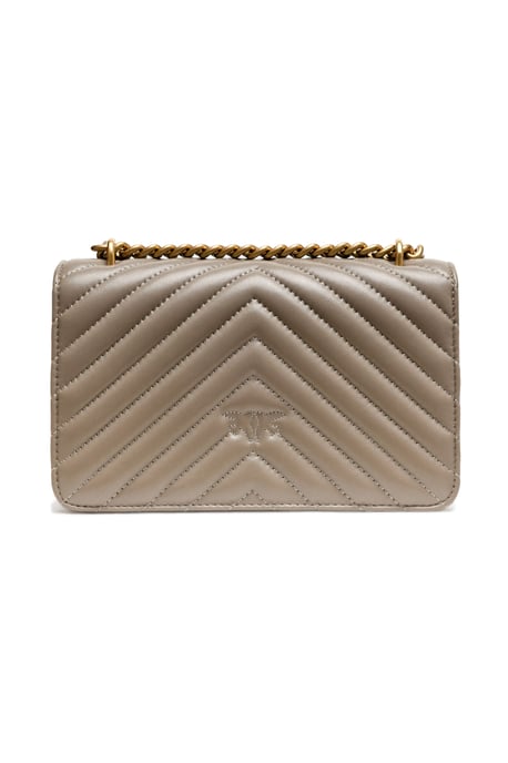 Graue Leder Love One Mini Schultertasche - Image 2