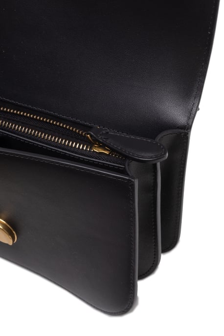 Schwarze Leder Love Bell Klassische Schultertasche - Image 3