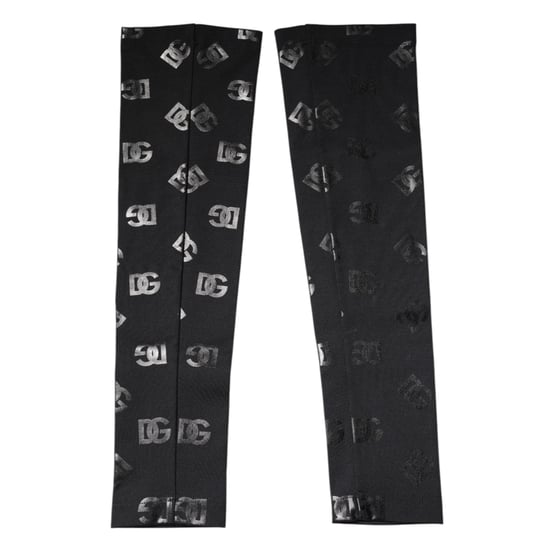 Schwarze DG Logo Monogramm Wolle Stretch Armstützen - Image 2