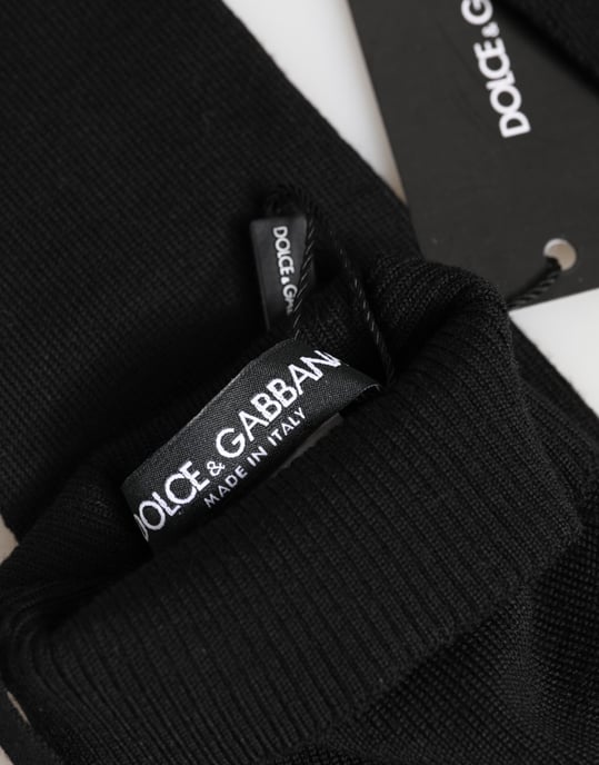 Schwarze Jungfrauwoll-Strickhandschuhe für Männer ohne Finger - Image 2