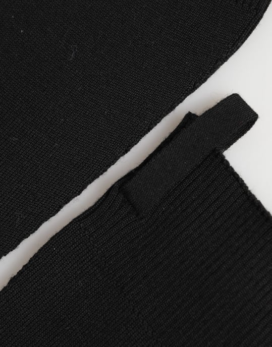 Schwarze Jungfrauwoll-Strickhandschuhe für Männer ohne Finger - Image 4