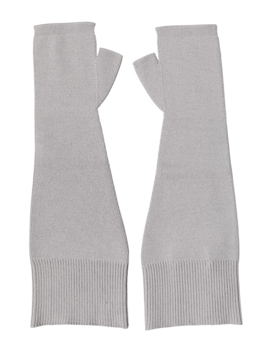 Graue Merinowoll-Handschuhe ohne Finger für Herren - Image 1