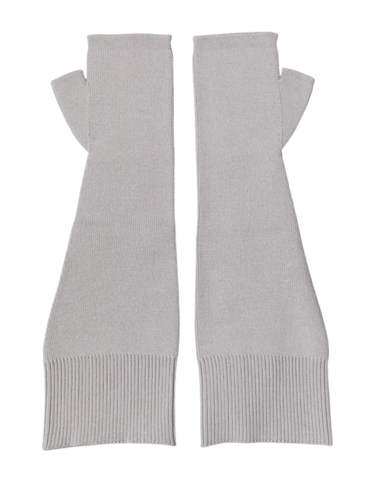 Graue Merinowoll-Handschuhe ohne Finger für Herren - Image 3