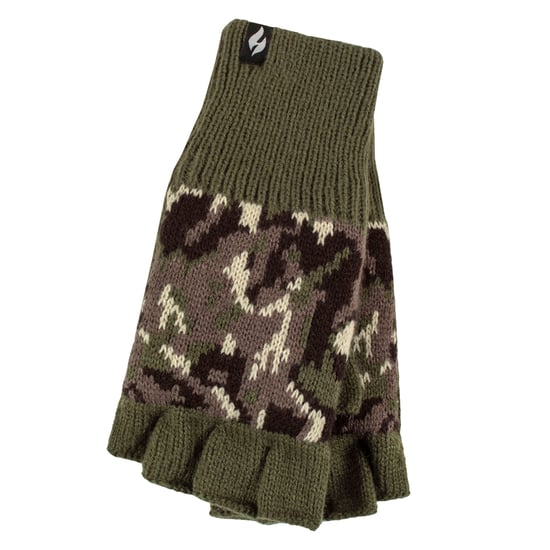 Herren warme 3,2 TOG Fleecegefütterte Winterthermo-Fingerhandschuhe in Khaki und Marineblau - Image 4