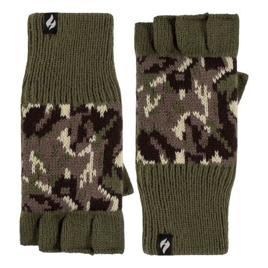 Herren warme 3,2 TOG Fleecegefütterte Winterthermo-Fingerhandschuhe in Khaki und Marineblau - Image 5