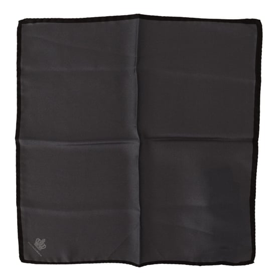 Dolce & Gabbana Gray 100% Silk Square Grey Grey 100% Silk Square Men's Maskerchief - Image 1