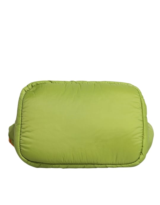 Grüne Nylon gepolsterte Logo-Plakette Umhängetasche - Image 5