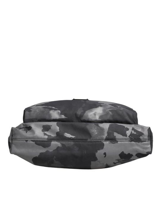Grau Camouflage Baumwoll-Shopper mit mehreren Fächern - Image 5
