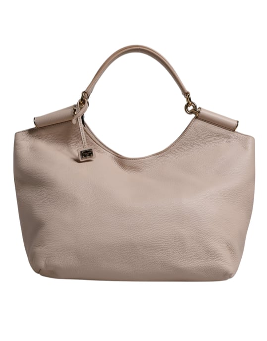 Hellrosa Rehleder-Logo-Plakette Tote mit Oberhandgriff Tasche - Image 1