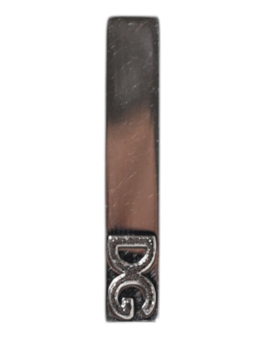 Silberfarbener Messing-Logo-Krawattenclip - Image 1