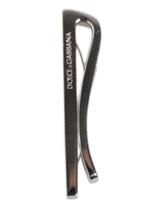 Silberfarbener Messing-Logo-Krawattenclip - Image 3