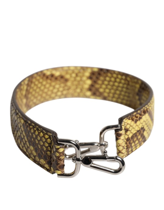 Gelbe Exotische Leder-Handtasche mit Schulterriemen - Image 1
