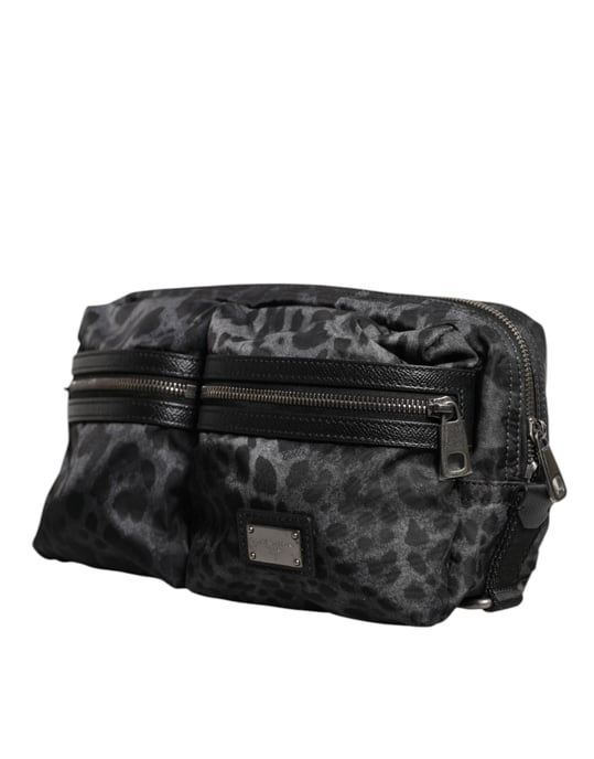 Schwarze Graue Leopard DG Logo Gürtel Hüfttasche - Image 2