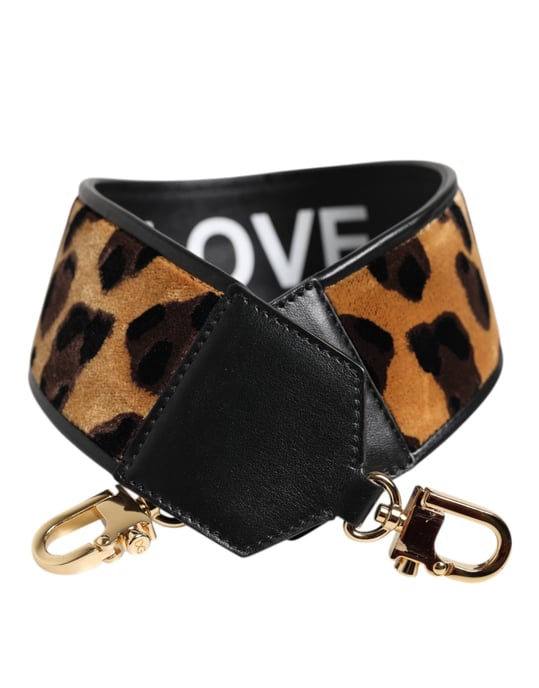 Schwarz Leopardprint Wenden Tasche Schultergurt - Image 1