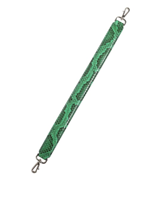 Schwarze grüne exotische Ledertasche mit Schulterriemen - Image 3