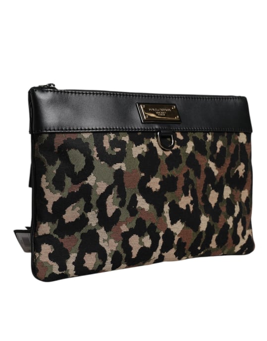 Mehrfarbige Leopard-Jacquard-Druck-Logo-Plakette Tasche - Image 2