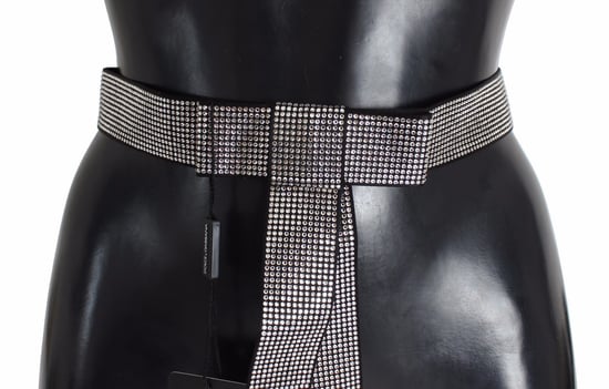 Dolce & Gabbana Schwarz Seiden Kristall Schleifen Taillengürtel Herren Eleganz - Image 5