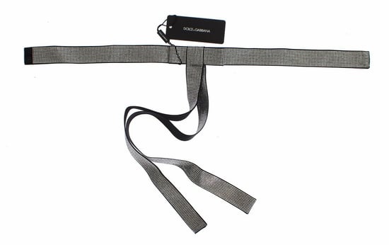 Dolce & Gabbana Schwarz Seiden Kristall Schleifen Taillengürtel Herren Eleganz - Image 6