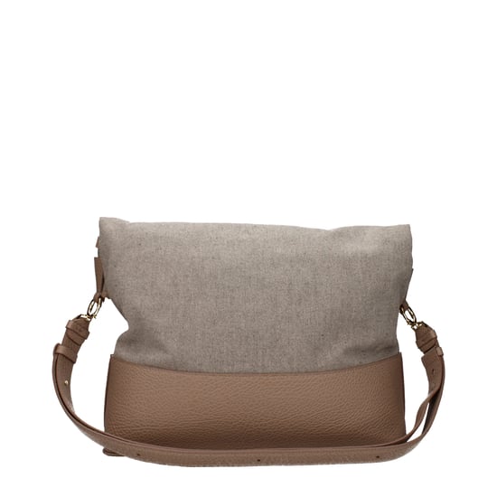 Beige Stoff Schultertasche - Image 2