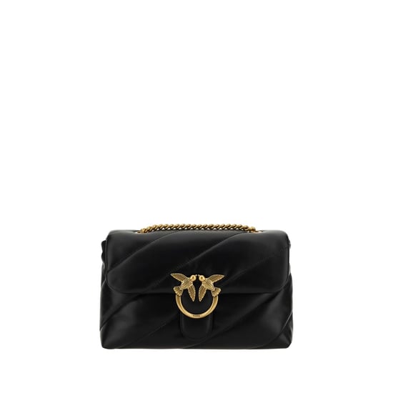 Schwarze Kalbsleder Bos Taurus Schultertasche - Image 1