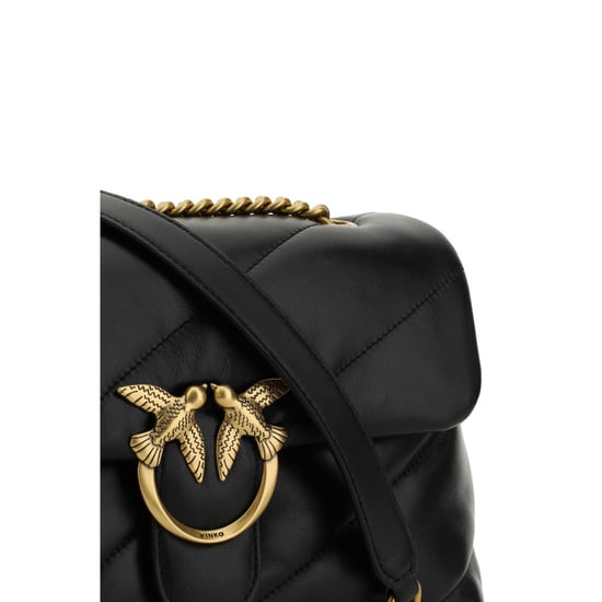 Schwarze Kalbsleder Bos Taurus Schultertasche - Image 3