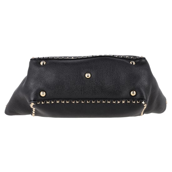 Valentino Mittlere Rockstud Tote aus schwarzem Kalbsleder - Image 4