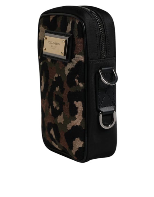 Mehrfarbige Leoparden-Jacquard-Logo-Plakette Nackenband-Tasche - Image 2