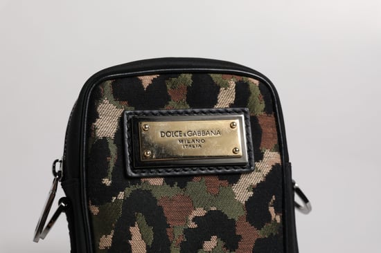 Mehrfarbige Leoparden-Jacquard-Logo-Plakette Nackenband-Tasche - Image 5