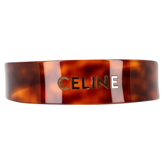 Celine Schildpatt-Haarband mit Logo aus braunem Acetat - Image 1