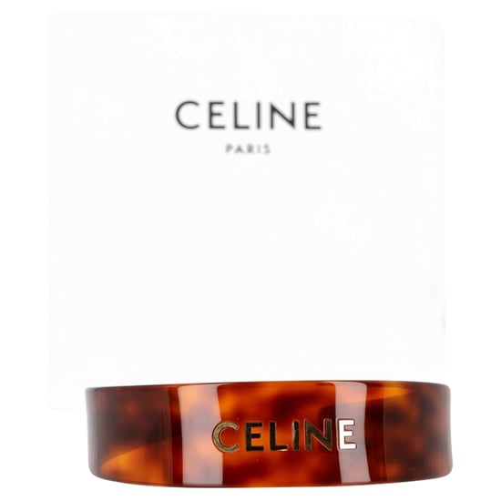 Celine Schildpatt-Haarband mit Logo aus braunem Acetat - Image 2