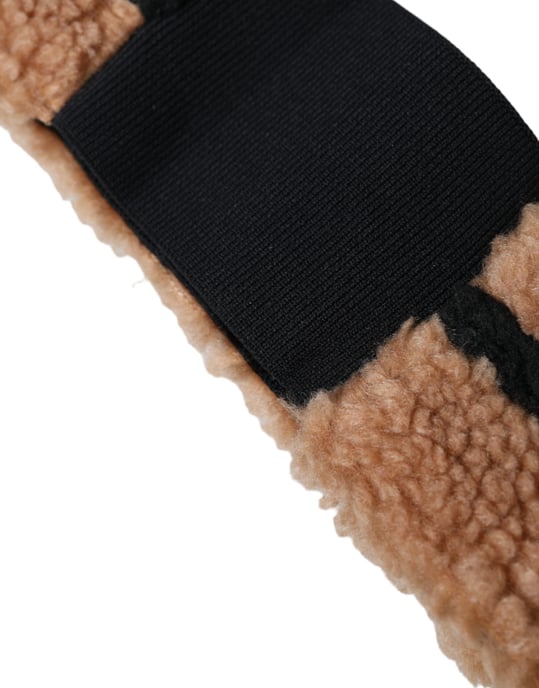 Braun Schwarz Fleece Woll Stirnband Mütze Männer - Image 2