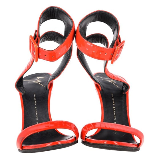 Giuseppe Zanotti Hohe Riemchen-Sandaletten aus rotem Lackleder - Image 2