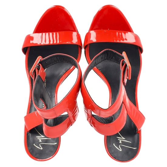 Giuseppe Zanotti Hohe Riemchen-Sandaletten aus rotem Lackleder - Image 3