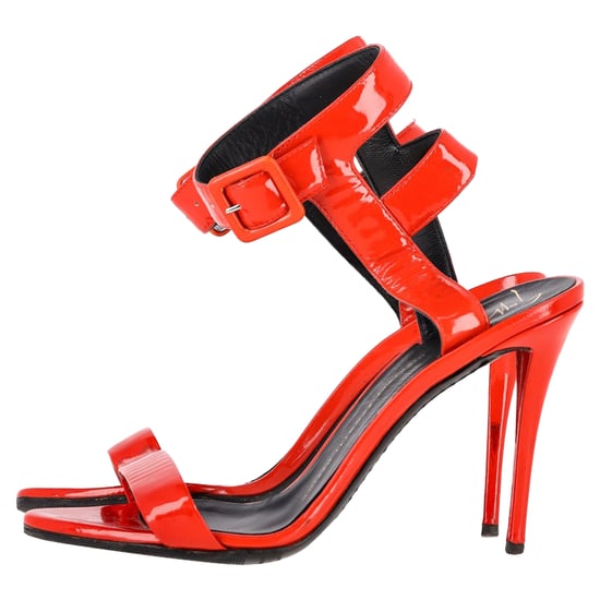 Giuseppe Zanotti Hohe Riemchen-Sandaletten aus rotem Lackleder - Image 4
