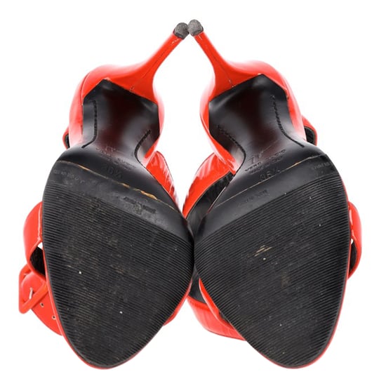 Giuseppe Zanotti Hohe Riemchen-Sandaletten aus rotem Lackleder - Image 6