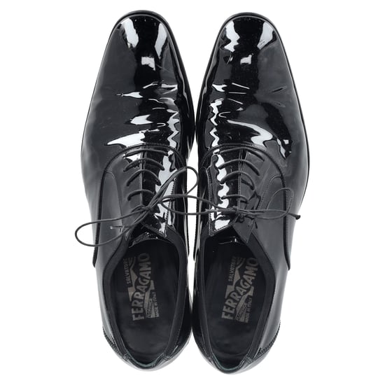 Salvatore Ferragamo Schnür-Oxford-Schuhe aus schwarzem Lackleder - Image 3