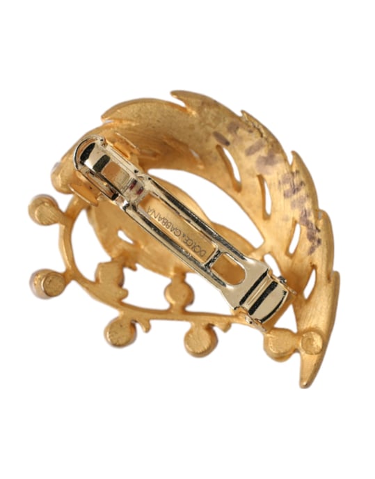 Goldene Messingblatt-verzierte Schmuckbrosche Haarnadel - Image 2
