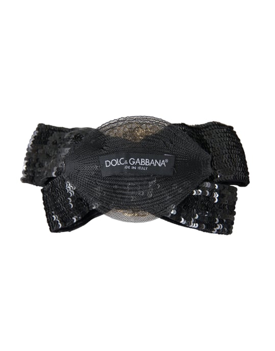 Schwarze Pailletten Perl handgemachte Brosche Haarnadel - Image 2