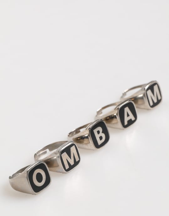 Silberfarbener Messing-Buchstabensatz 5 Teile Verstellbarer Ring - Image 2