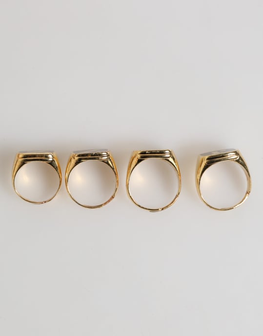 Goldfarbene Messing JAZZ Buchstaben Set 4 Teile Verstellbarer Ring - Image 4