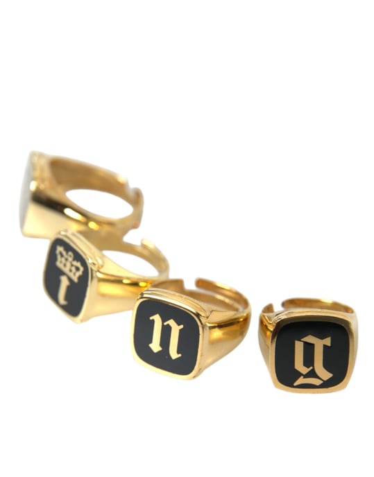 Goldmessing KING Emaille Set aus 4 Ringen - Image 3